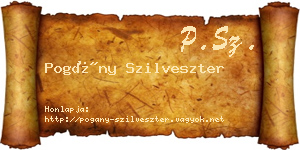 Pogány Szilveszter névjegykártya